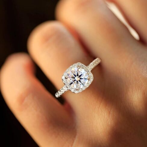 1 PC Moissanite 0.5ct Classic Square Pack Engagement Ring Promise Eternity Ring for Women Wedding Rings Jewelry Gift Friendship Promise Fashion Jewelry Fine Valentine's Day Gifts in Kuwait
