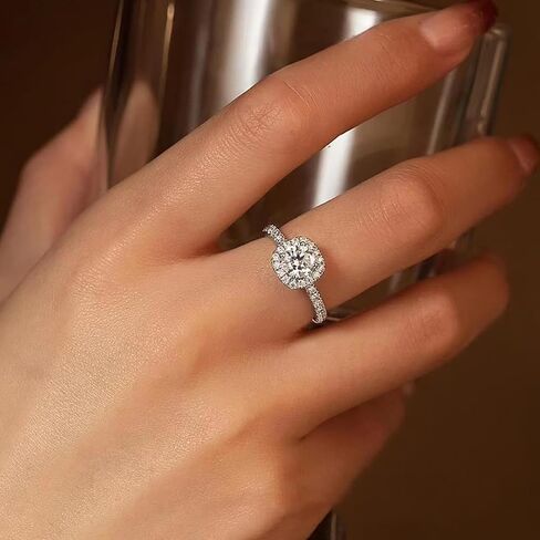 1 PC Moissanite 0.5ct Classic Square Pack Engagement Ring Promise Eternity Ring for Women Wedding Rings Jewelry Gift Friendship Promise Fashion Jewelry Fine Valentine's Day Gifts in Kuwait