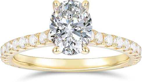 14K Gold Moissanite Ring 14k Gold 6 * 8mm 1.5 ct D Color Oval Cut Moissanite Engagement Rings for Women in Saudi Arabia
