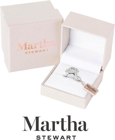 Martha Stewart 4 Carat Pear Shape Lab Grown Diamond Hidden Halo Engagement Ring In Sterling Silver in Kuwait
