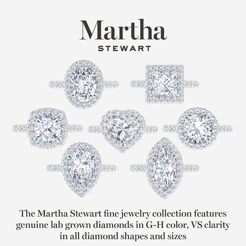 Martha Stewart 4 Carat Pear Shape Lab Grown Diamond Hidden Halo Engagement Ring In Sterling Silver in Kuwait