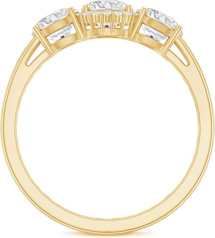 Certified Lab Grown Diamond 3 Stone Engagement Ring, Ef-Vs Quality, Diamond Past Present Future Ring - Fine Jewelry For Her in Kuwait