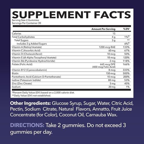 Multivitamin Gummies for Adults - Daily Gummy with Vitamin C, D, and Zinc for Men and Women - 60 Count - GLP-1 Nutritional Support for Optimal Health and Wellness - 1 Month Supply, Mixed Berry Flavor in Saudi Arabia