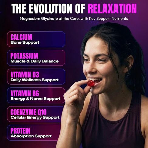 Magnesium Glycinate Gummies 600mg, [2-in-1 Dual Flavor Mix] - Sugar-Free, High Absorption Magnesium Supplement for Adults, Muscle Support and Relaxation, Vegan & Non-GMO in Saudi Arabia