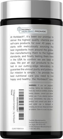 Horbäach Magnesium Complex | 1490 mg | 240 Capsules | 10 Forms of Elemental Magnesium | Vegan, Non-GMO, Gluten Free in Saudi Arabia