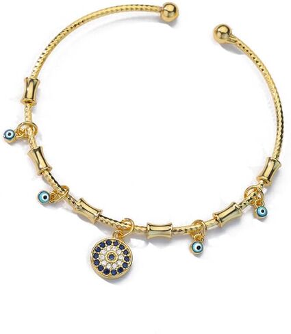 Fatima Hamsa Hand Evil Eye Bracelets for Women Good Luck Cuff Wrap Bangle Protection Bracelet in Saudi Arabia