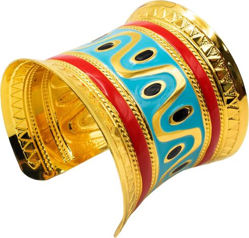 UNDERWRAPS Cleopatra Egyptian Metal Bracelet - Cuff Bracelets for Women, Egyptian Costume Accessories, Jewelry Gift, Ancient Egyptian Decor (Adjustable Size) Gold in Kuwait