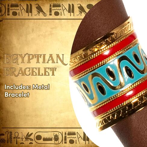 UNDERWRAPS Cleopatra Egyptian Metal Bracelet - Cuff Bracelets for Women, Egyptian Costume Accessories, Jewelry Gift, Ancient Egyptian Decor (Adjustable Size) Gold in Kuwait