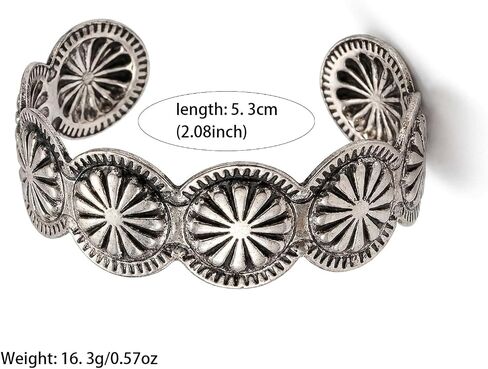 Western Bracelets for Women, Silver Cuff Bracelets, Metallic Vintage Stylish Trendy Boho Jewelry for Women, Daily Wear Outfits Dresses Party Evening Item in Kuwait