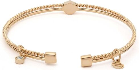 Harley-Davidson Women's Bar & shield Crystal Charms Textured Cuff Bracelet, Gold in Kuwait