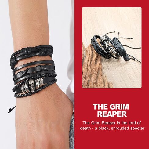 6 Pack Punk Bracelets Set for Women Men, Spiked Studded Leather Cuffs - Gothic Emo Alt Style Spike Bracelet, Punk Accessories in Saudi Arabia