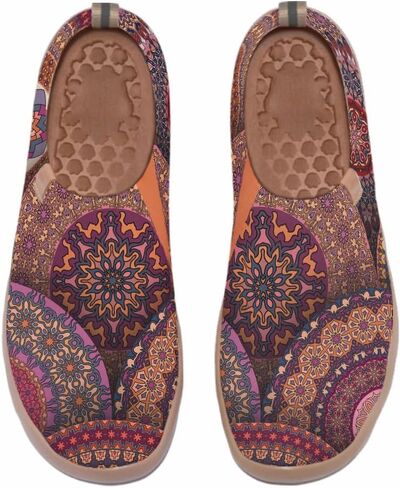 Women's Slip-On Loafers Painted Travel Shoes Walking Breathable Knit Mesh Ladies Fashion Art Sneaker in Saudi Arabia