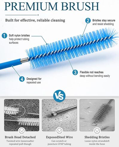 CPAP Cleaning Supplies Kit - CPAP Hose Cleaner Brush,CPAP Hose Holder,Mask Holder,Wash Soak Basin Tub.CPAP Mask Tube Cleaner.Travel Portable CPAP Cleaner Care Kit for CPAP Users（Beige） in Saudi Arabia