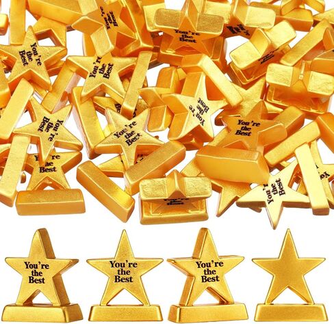 Leinuosen 50 Pcs Well Done Tiny Trophy Bulk Mini Resin Inspirational Award Trophy Miniatures Figurines Well Done Employee Appreciation Gifts for Events Recognition Adults Office Graduation in Kuwait