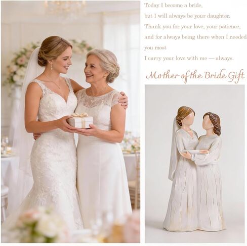 Mother of the Bride Gifts from Daughter - Sentimental Wedding Gift for Mom, Mother and Daughter Figurines for Mother's Day, Hand-Painted Resin Statue for Birthday & Christmas, 8.07" H in Saudi Arabia