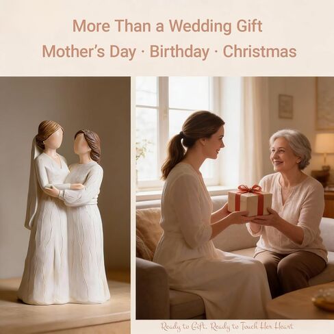Mother of the Bride Gifts from Daughter - Sentimental Wedding Gift for Mom, Mother and Daughter Figurines for Mother's Day, Hand-Painted Resin Statue for Birthday & Christmas, 8.07" H in Saudi Arabia