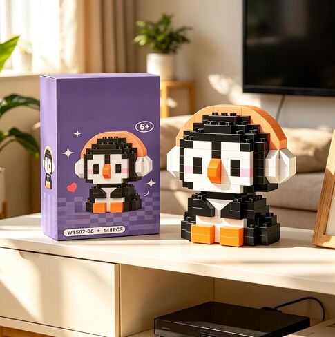 Cute Penguin Assembly Figure, Lovely Cartoon Animal Model, Blind Box Style Desktop Ornament for Gift & Display in Kuwait