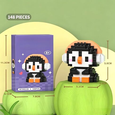 Cute Penguin Assembly Figure, Lovely Cartoon Animal Model, Blind Box Style Desktop Ornament for Gift & Display in Kuwait