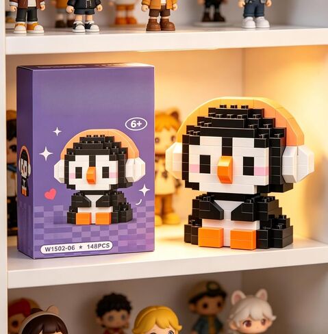 Cute Penguin Assembly Figure, Lovely Cartoon Animal Model, Blind Box Style Desktop Ornament for Gift & Display in Kuwait