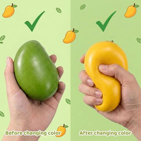 Squishies Mango, Mango Stress Ball, Fruit Squishies, Big Fruit Squishies, Color Changing Sensory Tool for Anxiety Relief, Portable Desk Stress Ball for Office Workers and Adult Users in Saudi Arabia