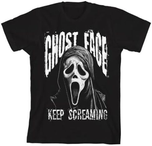 تي شيرت Bioworld Ghost Face Keep Screaming Distressed Graphic للشباب والأولاد بأكمام قصيرة تي شيرت بشخصية Scream in Kuwait