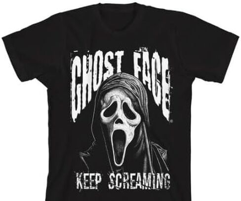 تي شيرت Bioworld Ghost Face Keep Screaming Distressed Graphic للشباب والأولاد بأكمام قصيرة تي شيرت بشخصية Scream in Kuwait