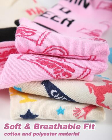JenPen 6 Pairs Cheerleader Knee High Socks for Girls Women Cheerleading Team Cotton Long Cheer Socks for Practice Game Day Cheer Gifts in Kuwait