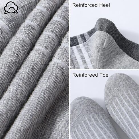SIONCY Women Striped Socks Cotton Low Cut Ankle Socks, Breathable, Casual, Cute, 6 Pairs Size 5-10 in Kuwait