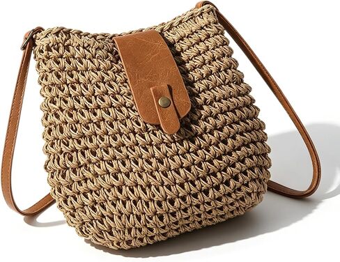 Summer Beach Straw Crossbody Bags for Women Woven Purse Vacation Handbags Straw Shoulder Bag Clutch Purses in Saudi Arabia