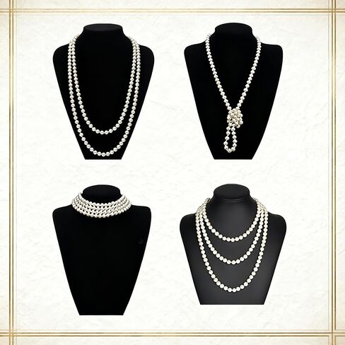 Boonbery 1920s Flapper Gatsby Accessories Set for Women Roaring 20's Theme Party Costume Kit Fashion Roaring 20's Theme Set Black in Saudi Arabia