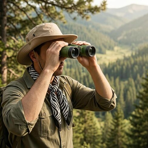 3 Pcs Safari Costume Women,Brown Sun Hat Green Binoculars Zebra Stripes Scarf,Explorer Costume Full Set,for Cosplay Rave Party and Zoo Keeper Adult Set in Kuwait