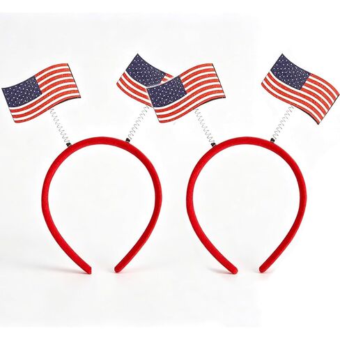 Independence Day 250th，2 pcs 4th of July Women's Headbands ，American Football Fan Flags Headbands Soccer Sports Events ，For Memorial Day Veterans (America) in Saudi Arabia