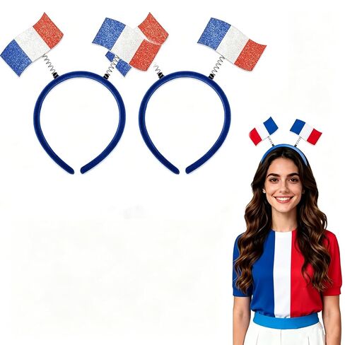 Independence Day 250th，2 pcs 4th of July Women's Headbands ，American Football Fan Flags Headbands Soccer Sports Events ，For Memorial Day Veterans (America) in Saudi Arabia