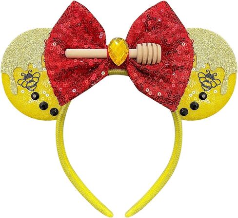 Trnerm Sequins Bow Handmade Headband Inspired Cartoon Cute Theme Ears (Bear) in Saudi Arabia