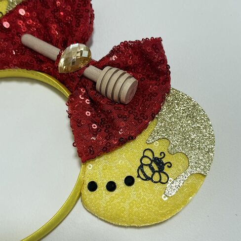 Trnerm Sequins Bow Handmade Headband Inspired Cartoon Cute Theme Ears (Bear) in Saudi Arabia