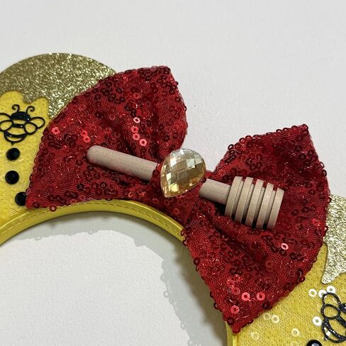 Trnerm Sequins Bow Handmade Headband Inspired Cartoon Cute Theme Ears (Bear) in Saudi Arabia