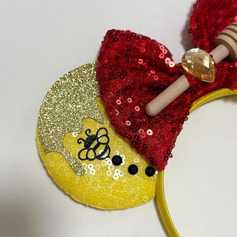 Trnerm Sequins Bow Handmade Headband Inspired Cartoon Cute Theme Ears (Bear) in Saudi Arabia