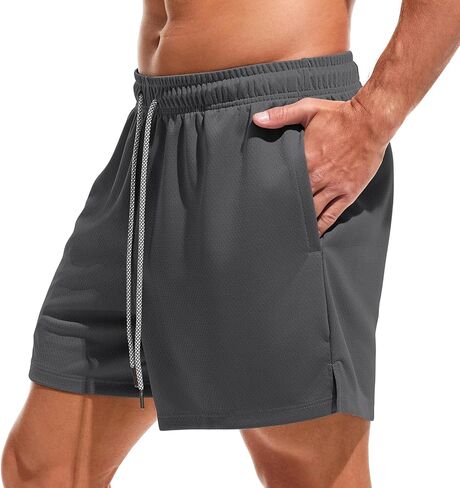 AMY COULEE Mens Mesh Running Shorts 5 Inch Workout Quick Dry Basketball Shorts with Pockets in Saudi Arabia