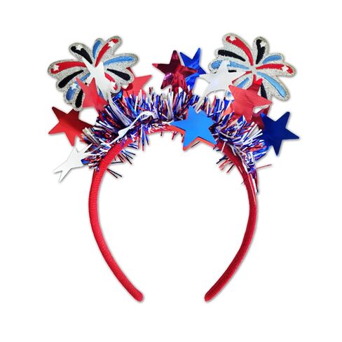 4th of July Headband for Women Patriotic Headband Independence Day Hair Accessories Red White Blue Headbands Fireworks Hair Decoration in Saudi Arabia
