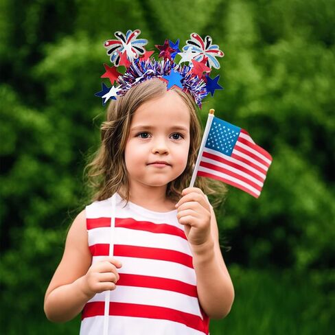 4th of July Headband for Women Patriotic Headband Independence Day Hair Accessories Red White Blue Headbands Fireworks Hair Decoration in Saudi Arabia
