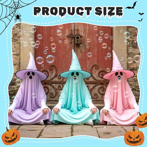 Newcotte 3 Pcs Pastel Witch Hat for Summer Halloween Women Wizard Hat Costume Accessories for Halloween Cosplay Party in Kuwait