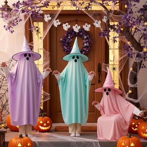 Newcotte 3 Pcs Pastel Witch Hat for Summer Halloween Women Wizard Hat Costume Accessories for Halloween Cosplay Party in Kuwait