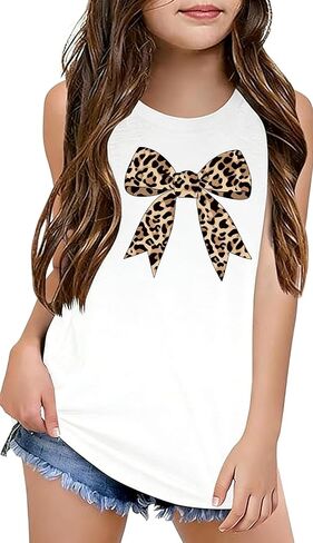 Tewmeu Tank Tops for Girls Kids Summer Graphic Tank Hawaiian Beach Vacation Cute Sleeveless Crewneck Graphic Tees 5-14 Years in Kuwait