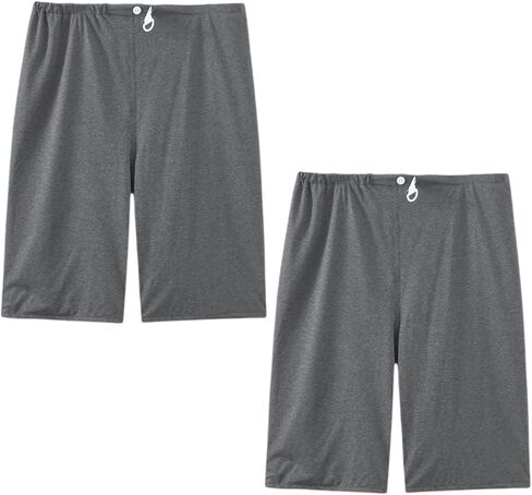 2 Pack Urinary Incontinence Shorts for Men/Women, Washable Leak Proof TPU Patient Care Trousers, Breathable Cotton Short for Elderly Urine Incontinence (Dark Grey-XL) in Kuwait