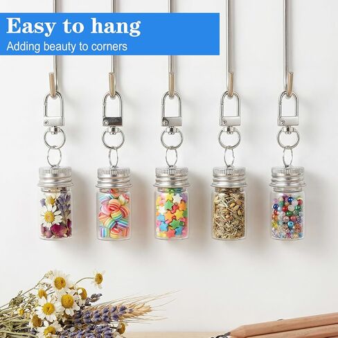 36 Pcs 7ml Mini Glass Bottle Keychain Bulk, Tiny Wishing Jars with Aluminum Screw Lid & Iron Key Ring, Small Clear Sample Vials Containers for DIY Wedding Favors, Home Crafts, Travel Essentials in Saudi Arabia