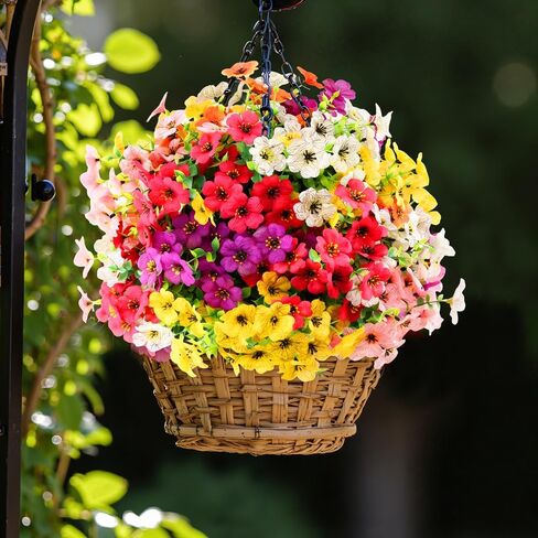 18 Bundles Artificial Outdoor Flowers for Spring Decoration, Fake Silk Daisy Flowers Realistic UV Resistant for Outside indoor Planter Front Door Porch Yard Patio windowsill Home Decor (Mix 6 colors) in Saudi Arabia