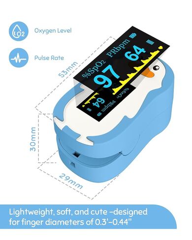Pulse Oximeter for Kids, Vibeat Fingertip Blood Oxygen Meter with Smart Reminder for Children, Home Oximeter Finger with Pulse, Batteries & Lanyard Included, FSA/HSA Eligible, Pink in Kuwait