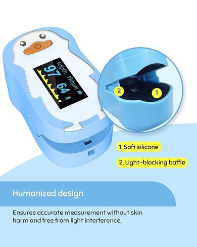 Pulse Oximeter for Kids, Vibeat Fingertip Blood Oxygen Meter with Smart Reminder for Children, Home Oximeter Finger with Pulse, Batteries & Lanyard Included, FSA/HSA Eligible, Pink in Kuwait
