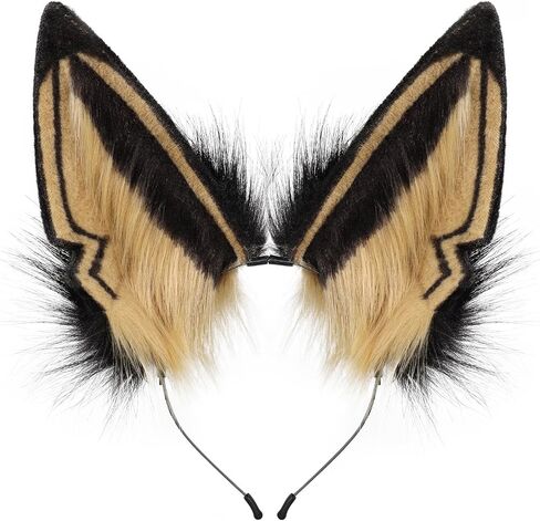 HAOAN Furry Handmade Animal Fox Ear Headband Fluffy Hair Decoration for Christmas Halloween Theme Parties in Saudi Arabia