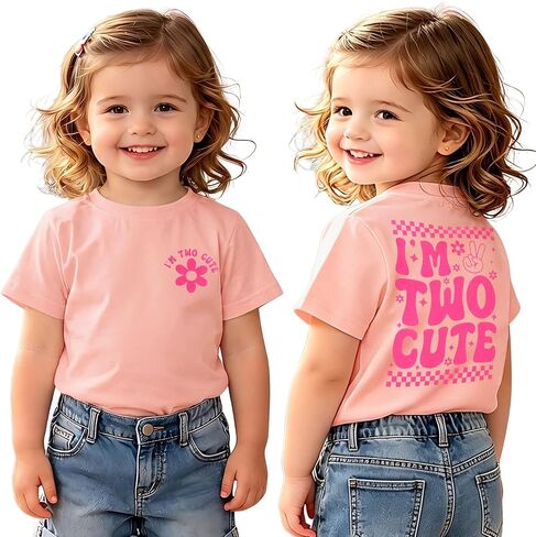 2nd Birthday Shirt Girl I'm Two Cute T-Shirt 2 Year Old Girl Second Birthday Outfit Gift Summer Tee Tops in Saudi Arabia